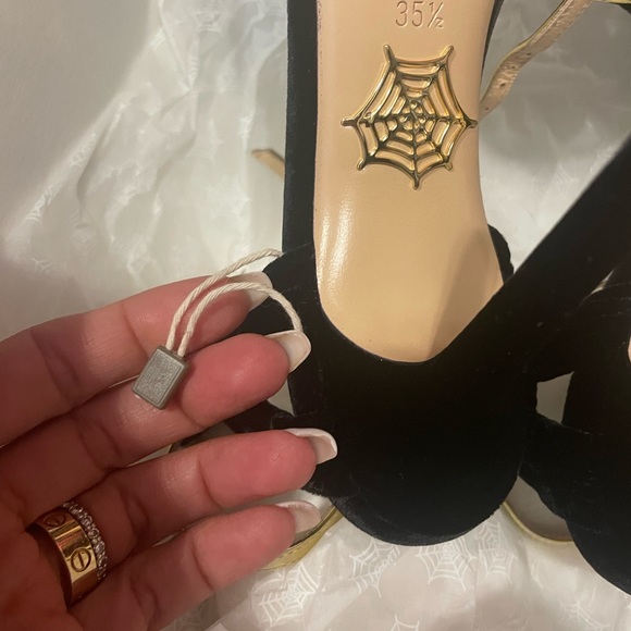Brand new velvet Charlotte Olympia heeled sandals - Picture 2 of 14